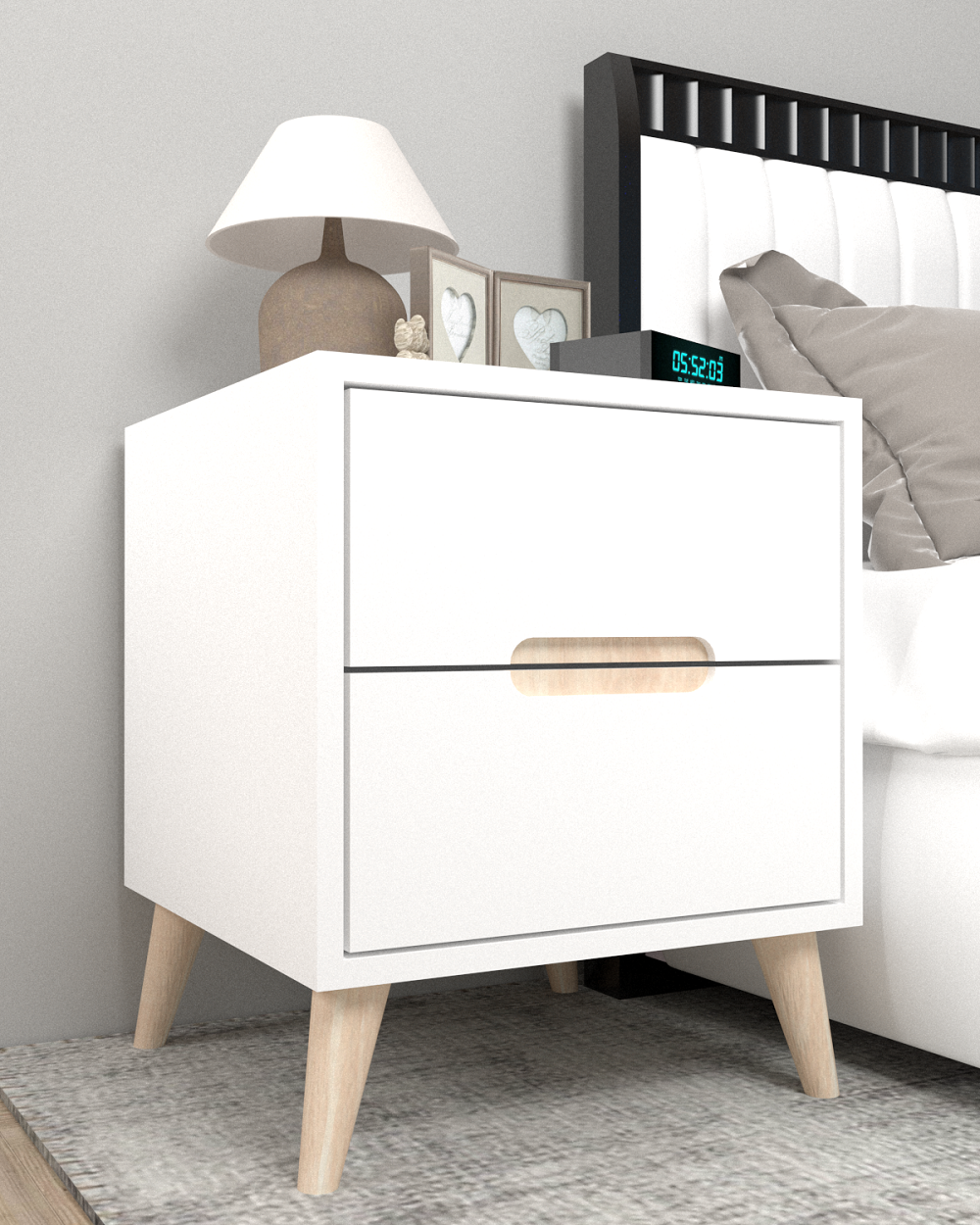 White Minimalist Night Table